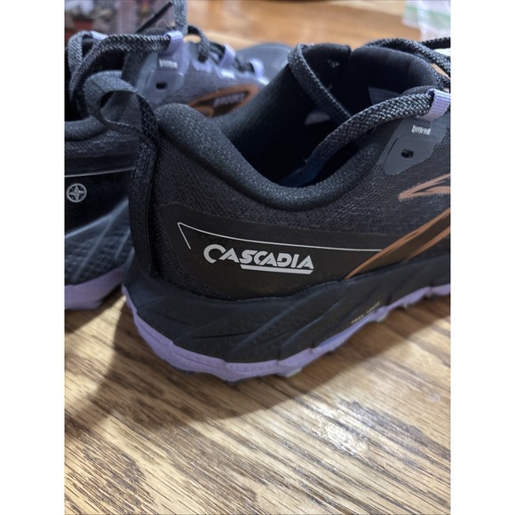Brooks Cascadia 18 Womens Size 7D Black Purple Athletic Running Shoes Sneakers - Picture 9 of 16